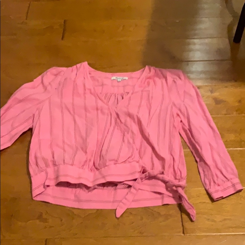 Madewell pink striped top